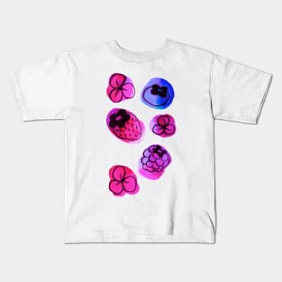 Berries and Flowers Watercolor Kids T-Shirt